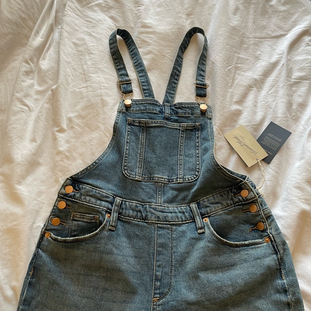 Universal Thread Straight Leg Denim Overalls Size… - image 2